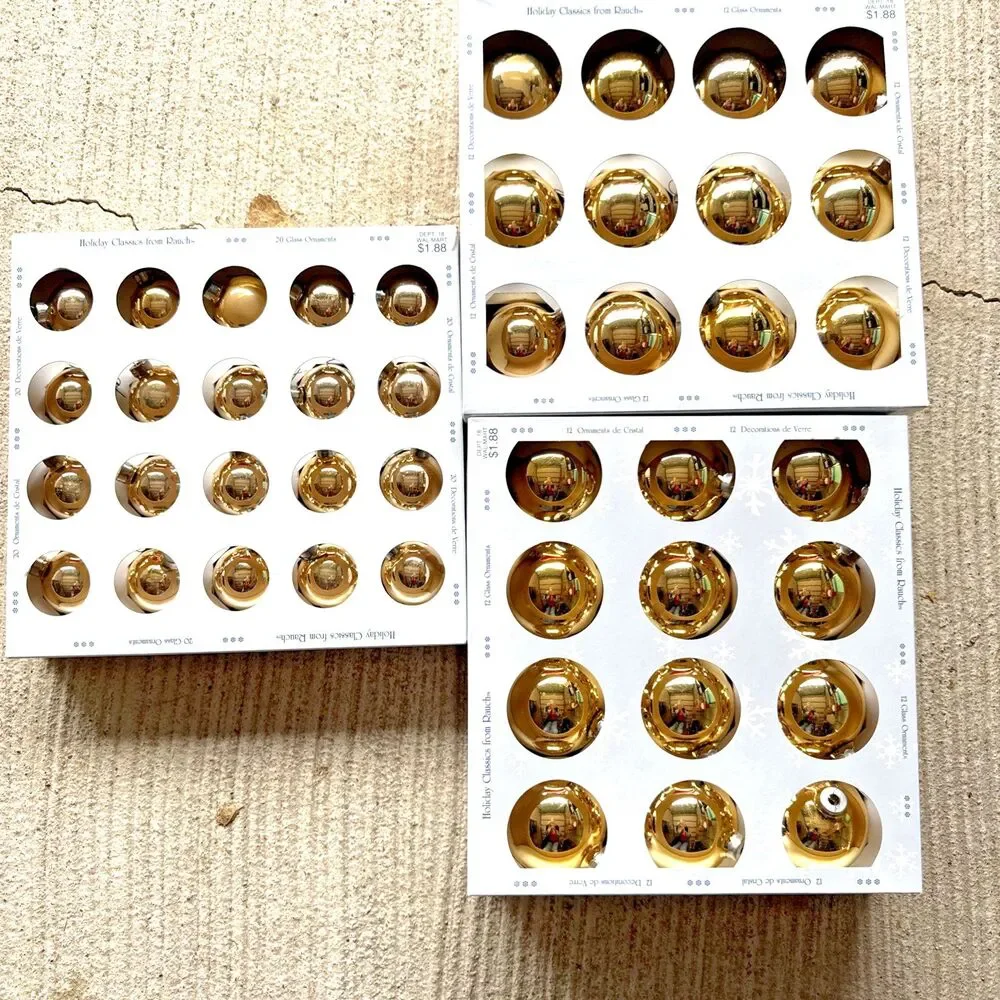 Lot Of 44 Rauch Holiday Time Shiny Glass Ball Christmas Ornament Made in USA - Picture 1 of 11